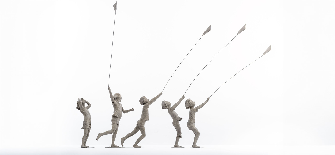 Les enfants du ciel - Sculpture en bronze - Béatrice Cols